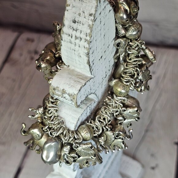 African Safari Inspired Silver Plated Stretch Bracelet - Picture 6 of 6